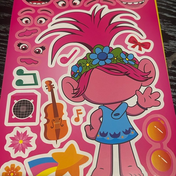 Colorful Trolls Sticker Sheet - Picture 2 of 2